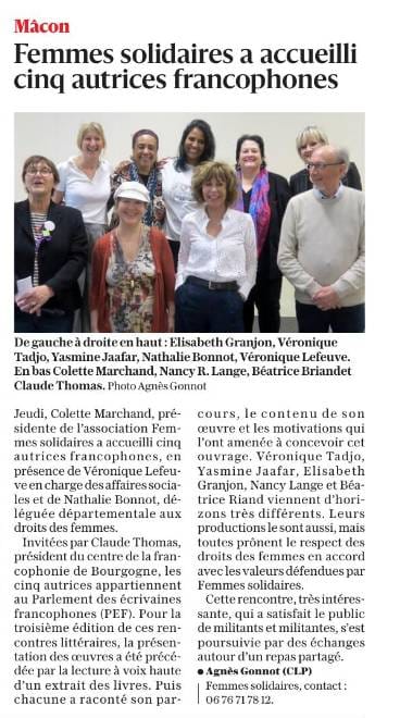 A Mâcon, cinq autrices accueillies par Femmes Solidaires